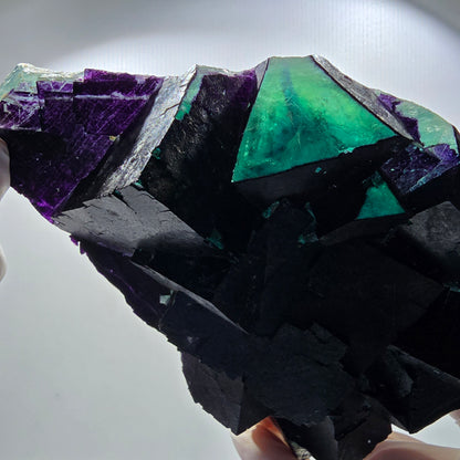 Large Phantom Fluorite Cube Specimen, Purple Green 11:11 Angel Pocket, Namibia 136*96*43mm #12675