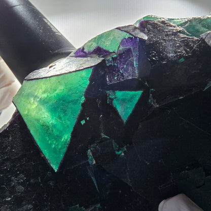 Large Phantom Fluorite Cube Specimen, Purple Green 11:11 Angel Pocket, Namibia 136*96*43mm #12675