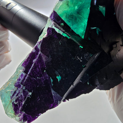 Large Phantom Fluorite Cube Specimen, Purple Green 11:11 Angel Pocket, Namibia 136*96*43mm #12675
