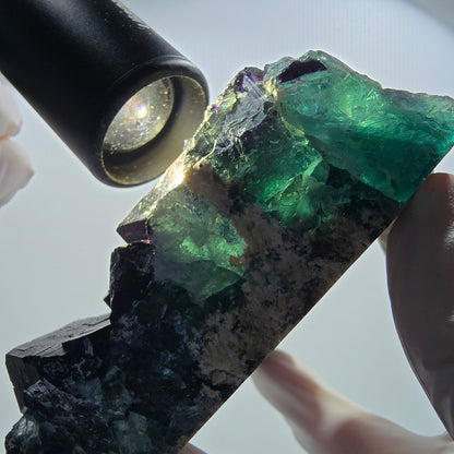 Large Phantom Fluorite Cube Specimen, Purple Green 11:11 Angel Pocket, Namibia 136*96*43mm #12675
