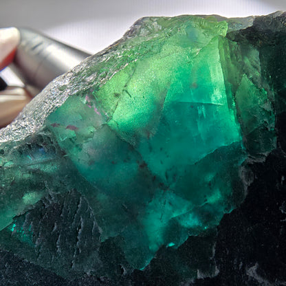 Large Phantom Fluorite Cube Specimen, Purple Green 11:11 Angel Pocket, Namibia 136*96*43mm #12675