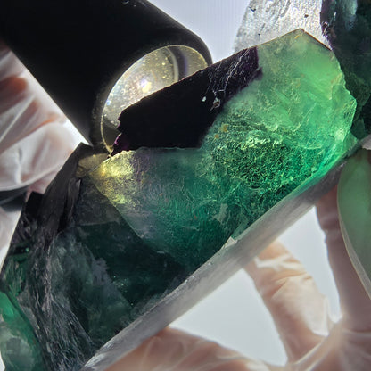 Large Phantom Fluorite Cube Specimen, Purple Green 11:11 Angel Pocket, Namibia 136*96*43mm #12675