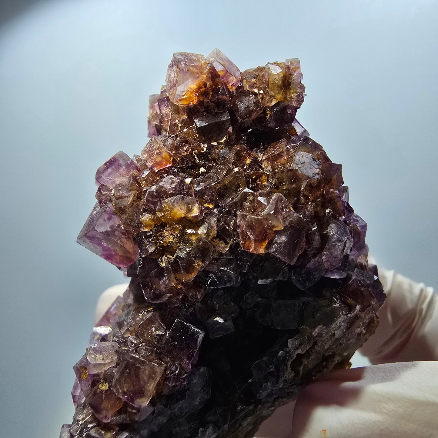 Étage de cubes rares de fluorine fantôme, violet vert Okorusu, Namibie 55*49*35mm #12676