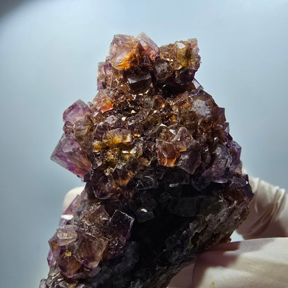 Étage de cubes rares de fluorine fantôme, violet vert Okorusu, Namibie 55*49*35mm #12676