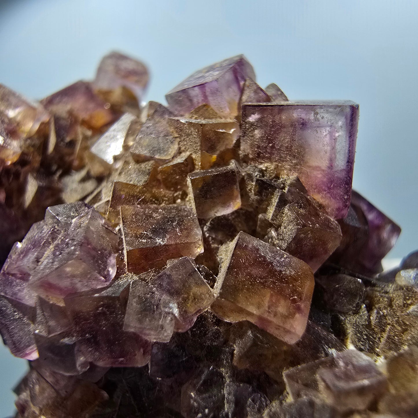 Étage de cubes rares de fluorine fantôme, violet vert Okorusu, Namibie 55*49*35mm #12676