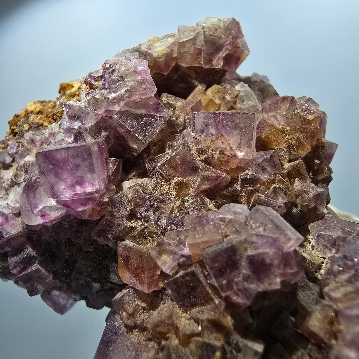 Étage de cubes rares de fluorine fantôme, violet vert Okorusu, Namibie 55*49*35mm #12676