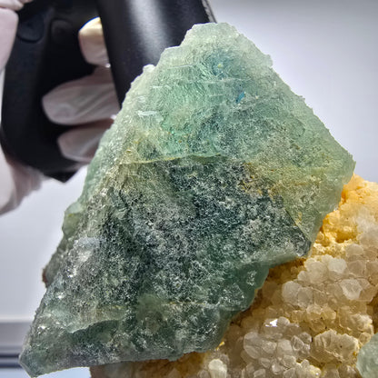 Große Phantom Fluorit, hexagonal, Quarz Stufe Omehane, Namibia 137*99*70mm #12678