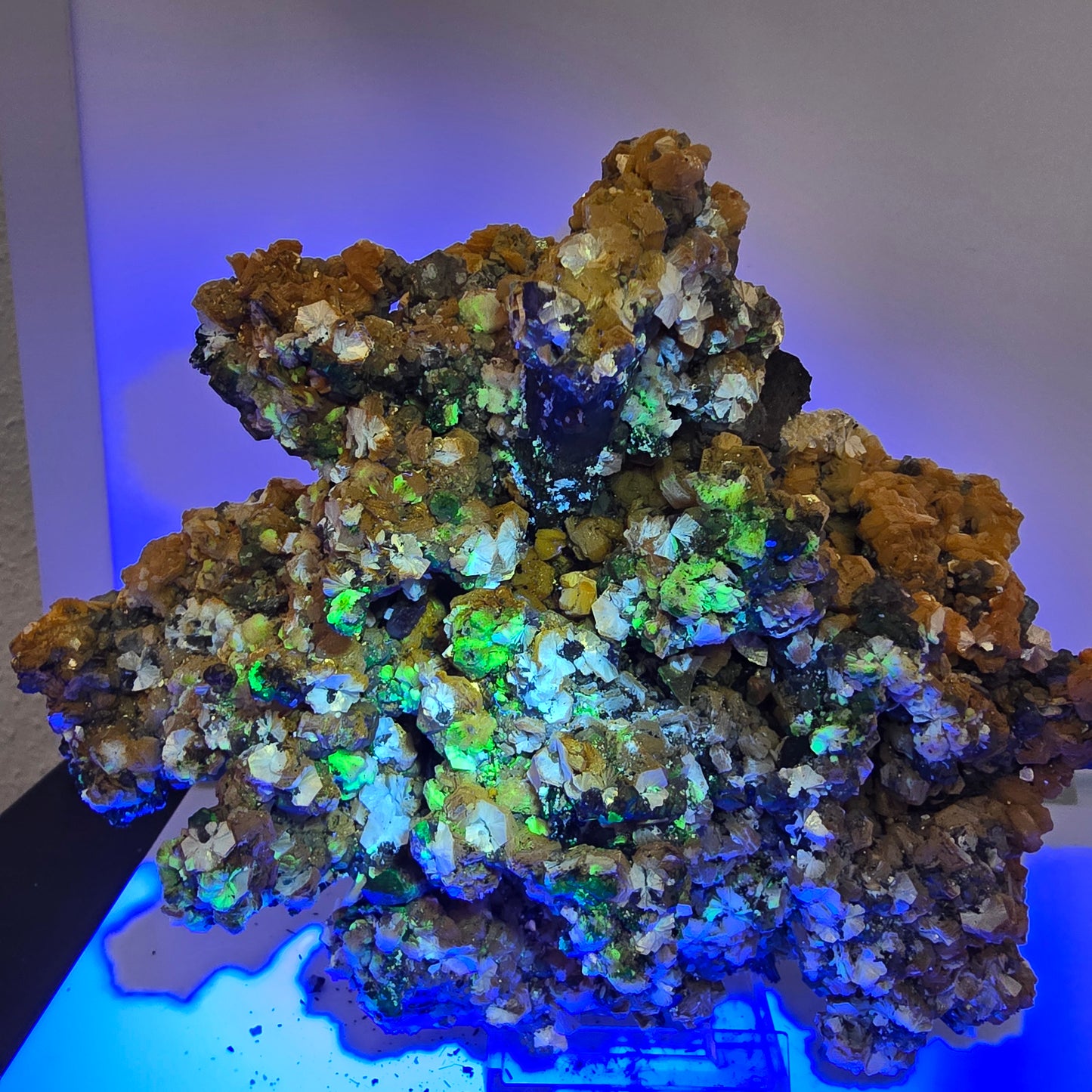 XXL Phantom Fluorite, Schorl Tourmaline, Hyalite Opal, Muscovite Erongo, Namibia 210*161*74mm #12681