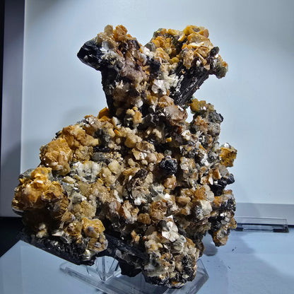 XXL Phantom Fluorite, Schorl Tourmaline, Hyalite Opal, Muscovite Erongo, Namibia 210*161*74mm #12681