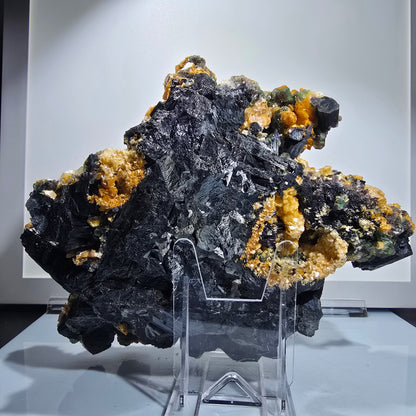 XXL Phantom Fluorite, Schorl Tourmaline, Hyalite Opal, Muscovite Erongo, Namibia 210*161*74mm #12681