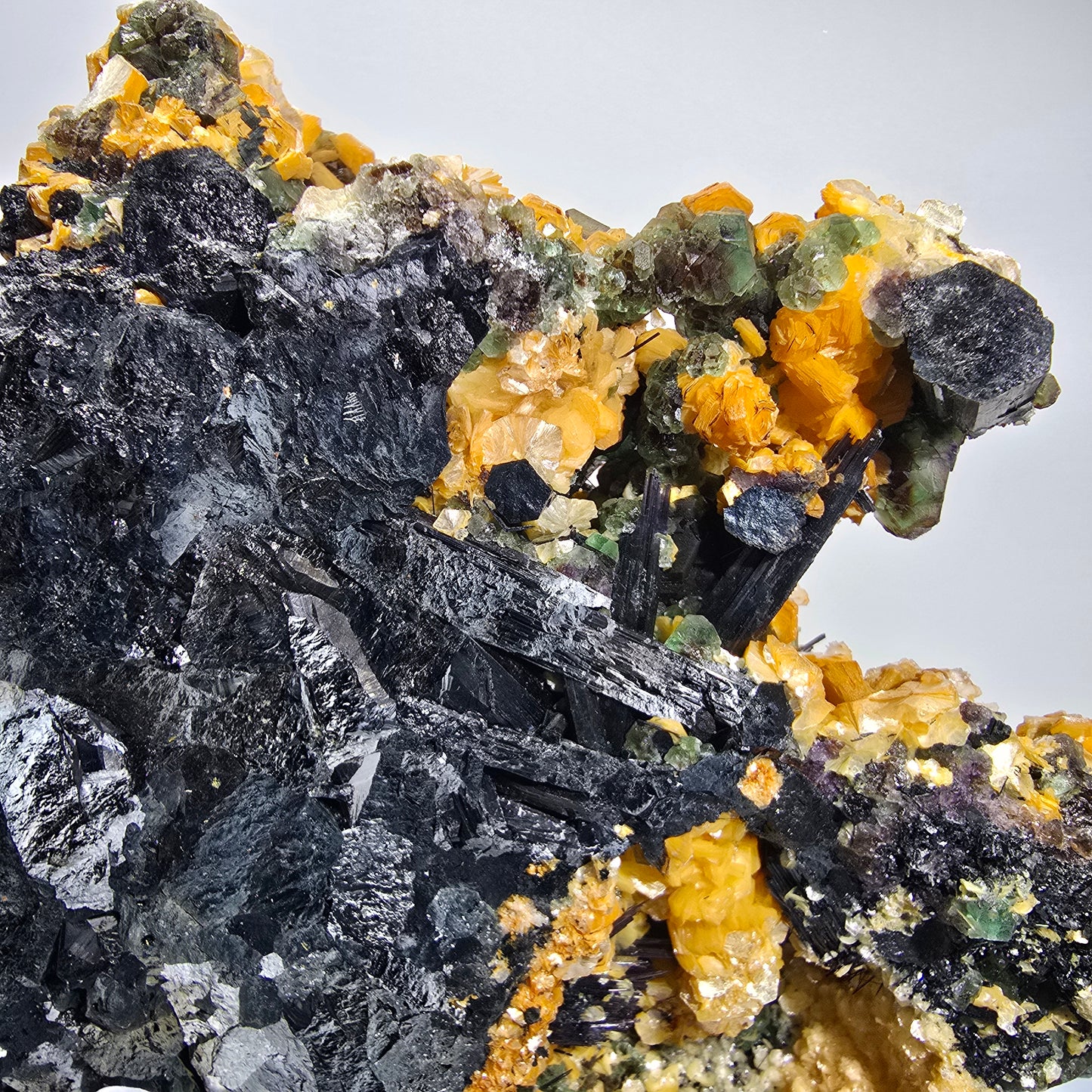XXL Phantom Fluorite, Schorl Tourmaline, Hyalite Opal, Muscovite Erongo, Namibia 210*161*74mm #12681