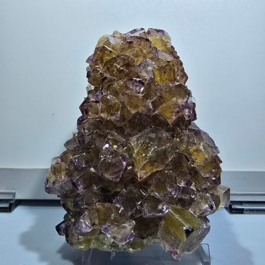 Große Phantom Fluorit Würfel Stufe, gelb lila Okorusu, Namibia 115*86*55mm #12683