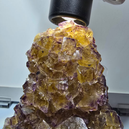 Große Phantom Fluorit Würfel Stufe, gelb lila Okorusu, Namibia 115*86*55mm #12683