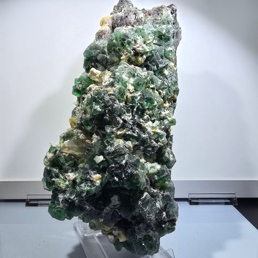 XXL Fluorit, Rauchquarz, Schörl Turmalin, Hyalit, Muskovit Erongo, Namibia 225*110*81mm #12687