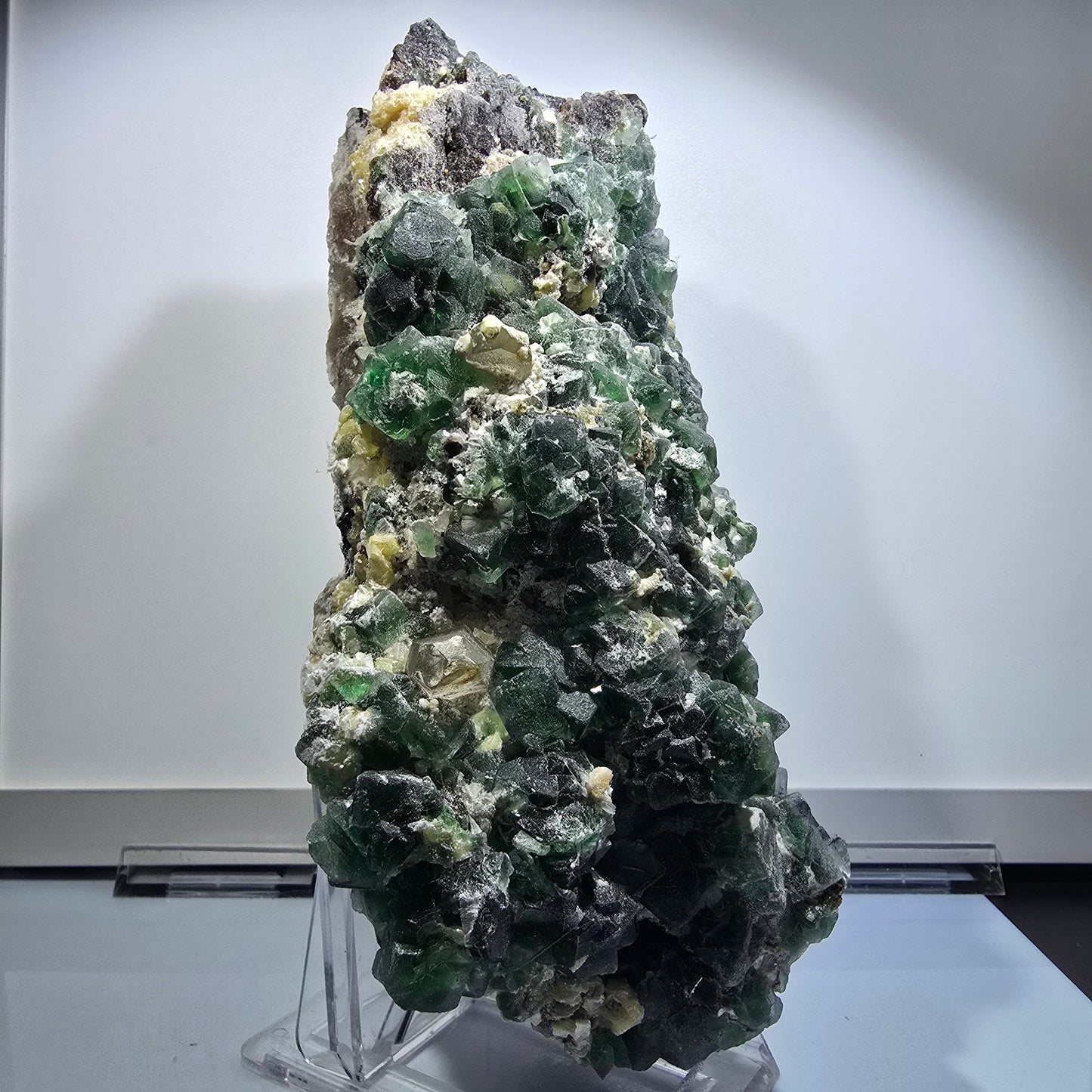 XXL Fluorite, Smoky Quartz, Schorl Tourmaline, Hyalite, Muscovite Erongo, Namibia 225*110*81mm #12687