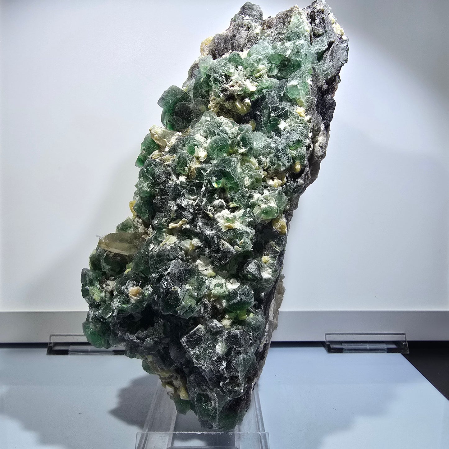 XXL Fluorite, Smoky Quartz, Schorl Tourmaline, Hyalite, Muscovite Erongo, Namibia 225*110*81mm #12687