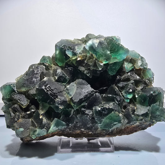 XXL Phantom Fluorit Würfel Stufe, grün parkettiert Okorusu, Namibia 173*123*80mm #12688