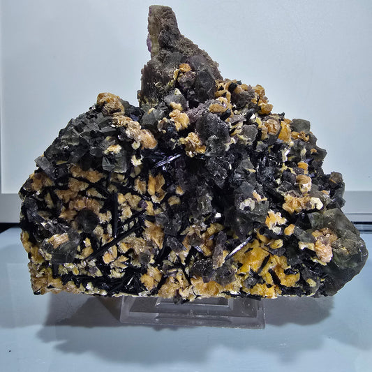 XXL Bunte Phantom Fluorit, Schörl Turmalin, Muskovit Stufe Erongo, Namibia 151*86*131mm #12689