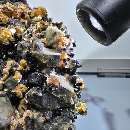 XXL Fluorite fantôme multicolore, Tourmaline schorl, Muscovite sur gangue Erongo, Namibie 151*86*131mm #12689