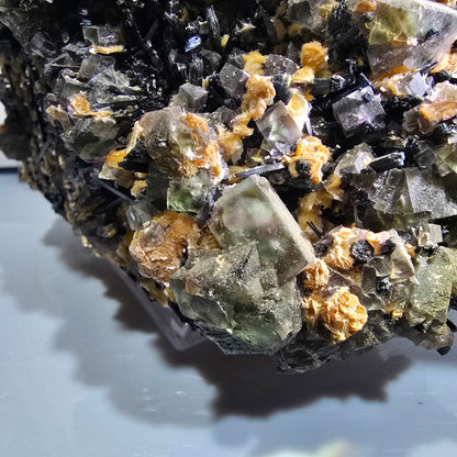 XXL Fluorite fantôme multicolore, Tourmaline schorl, Muscovite sur gangue Erongo, Namibie 151*86*131mm #12689