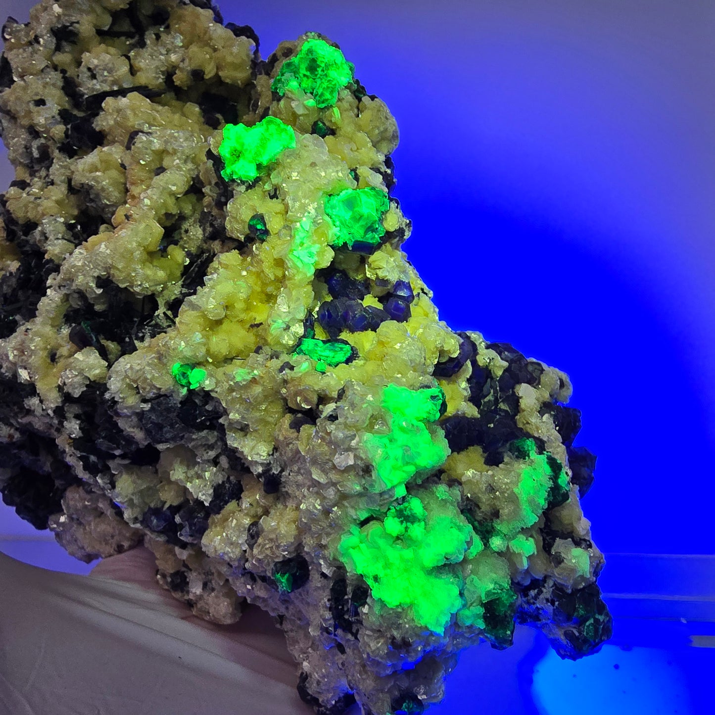 XXL Colorful Phantom Fluorite, Schorl Tourmaline, Hyalite, Muscovite Erongo, Namibia 190*115*95mm #12690