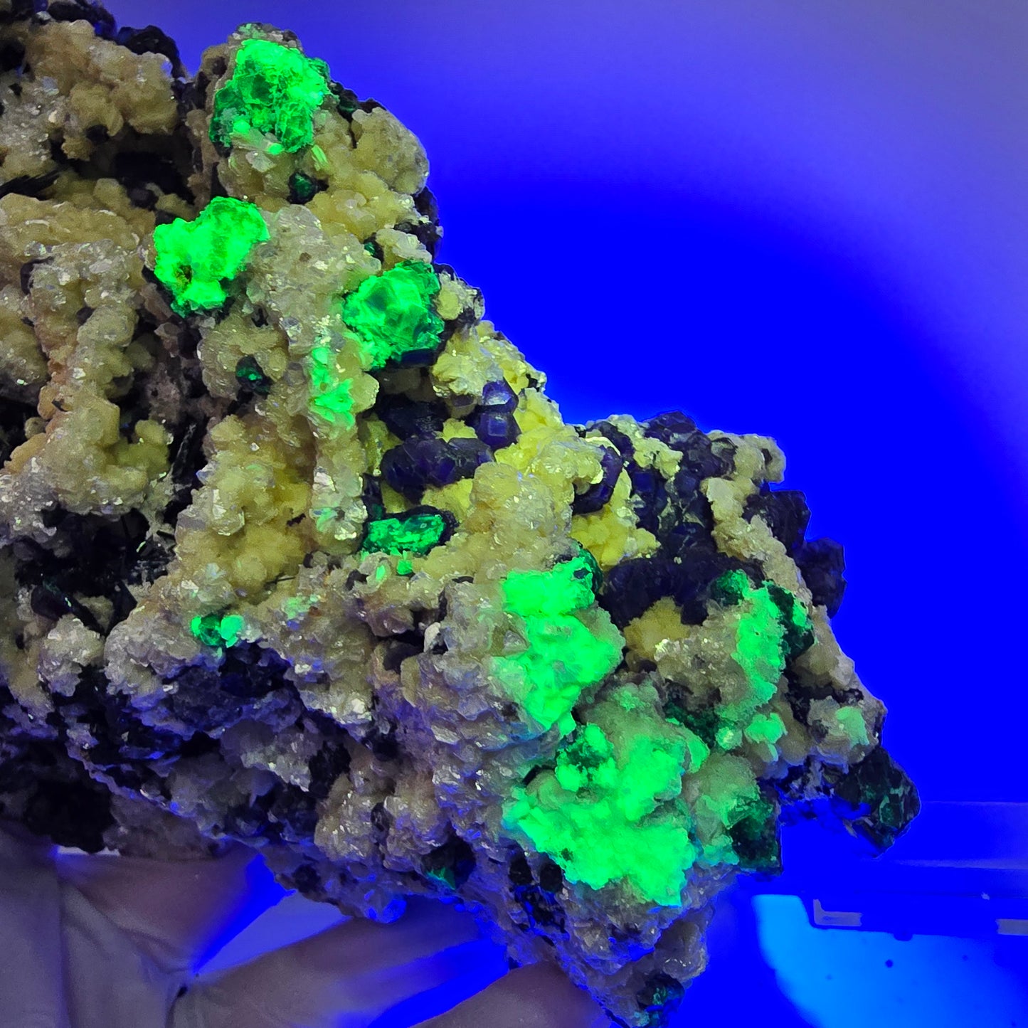 XXL Colorful Phantom Fluorite, Schorl Tourmaline, Hyalite, Muscovite Erongo, Namibia 190*115*95mm #12690
