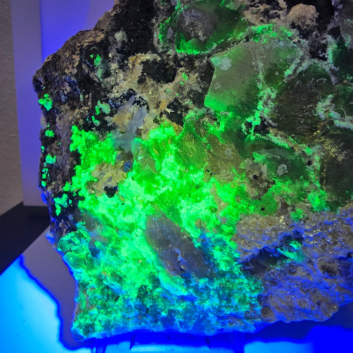 Fluorite XXL, Quartz fumé, Tourmaline Schorl, Hyalite, Muscovite Erongo, Namibie 231*200*100mm #12691