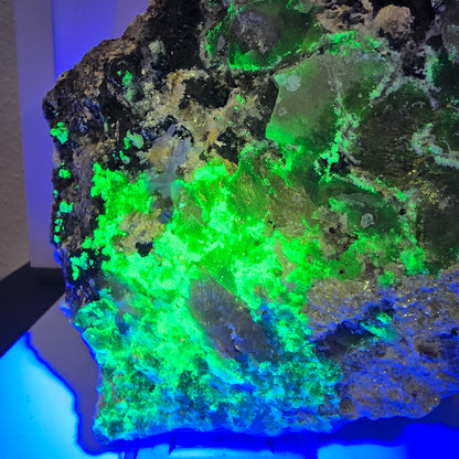 Fluorite XXL, Quartz fumé, Tourmaline Schorl, Hyalite, Muscovite Erongo, Namibie 231*200*100mm #12691