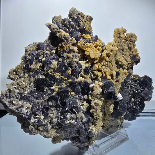XXL Phantom Fluorit Würfel, Quarz Stufe, lila grün Okorusu, Namibia 203*158*61mm #12692