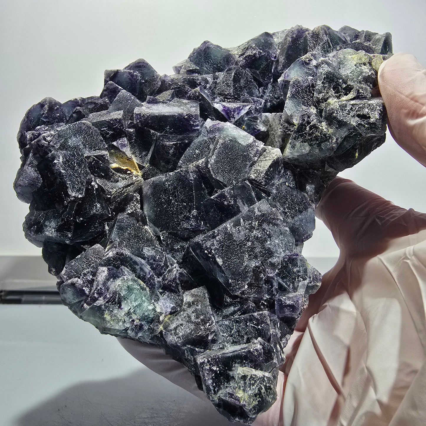 XXL Phantom Fluorite Cube Specimen Blue Purple Butterfly Pocket, Okorusu, Namibia 160*111*82 #12693