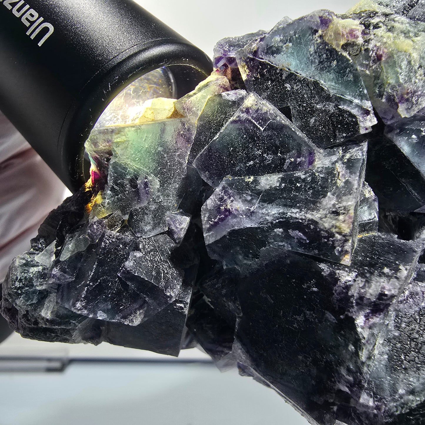 XXL Phantom Fluorite Cube Specimen Blue Purple Butterfly Pocket, Okorusu, Namibia 160*111*82 #12693