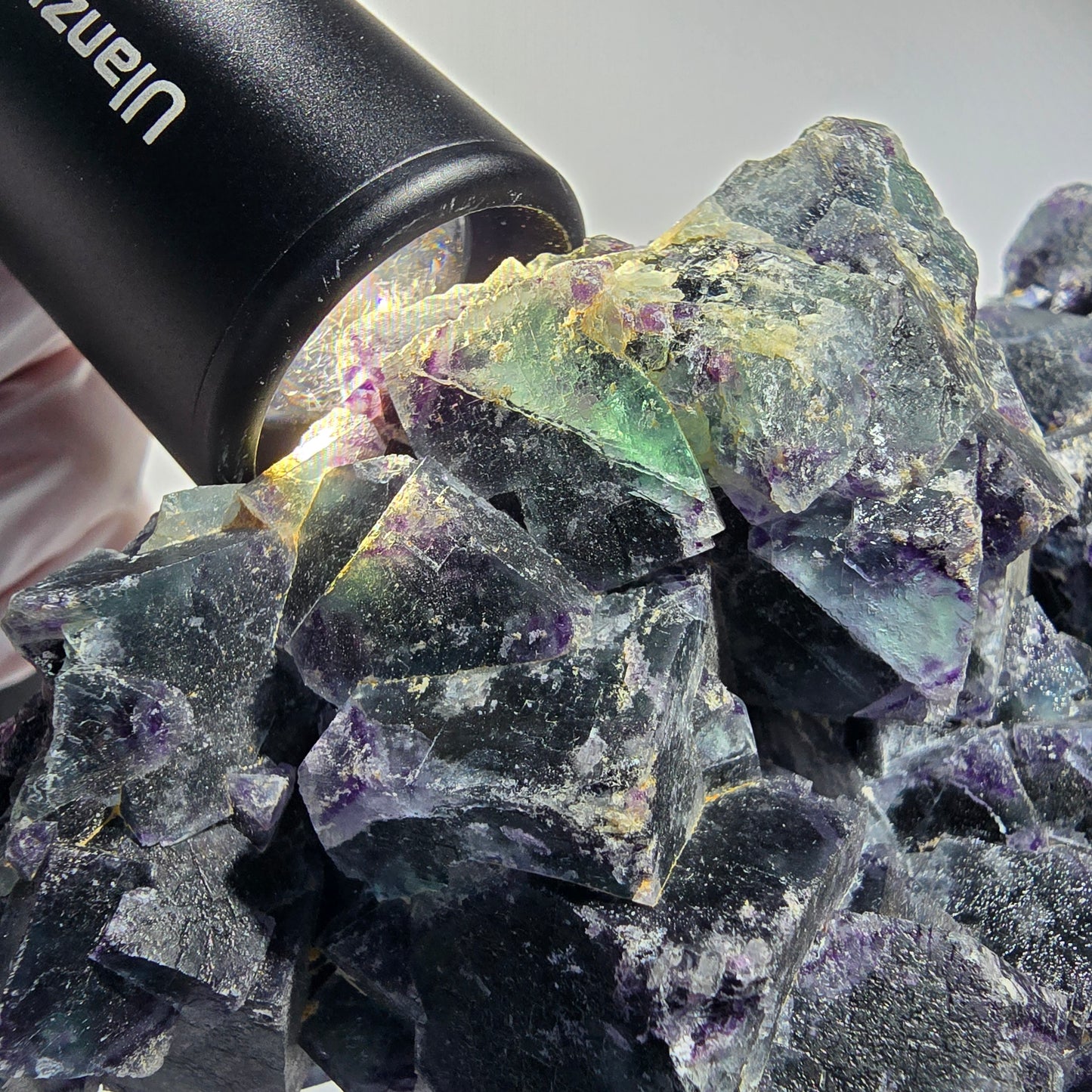 XXL Phantom Fluorite Cube Specimen Blue Purple Butterfly Pocket, Okorusu, Namibia 160*111*82 #12693