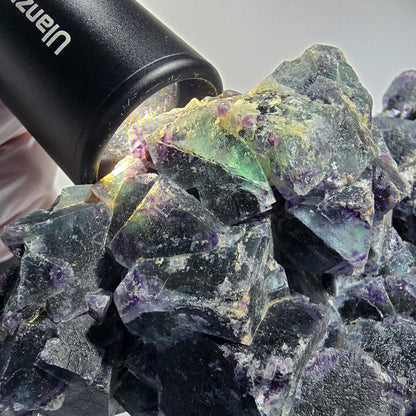XXL Phantom Fluorite Cube Specimen Blue Purple Butterfly Pocket, Okorusu, Namibia 160*111*82 #12693