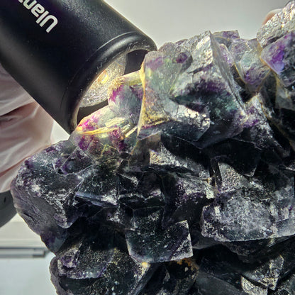 XXL Phantom Fluorite Cube Specimen Blue Purple Butterfly Pocket, Okorusu, Namibia 160*111*82 #12693