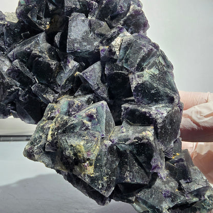 XXL Phantom Fluorite Cube Specimen Blue Purple Butterfly Pocket, Okorusu, Namibia 160*111*82 #12693