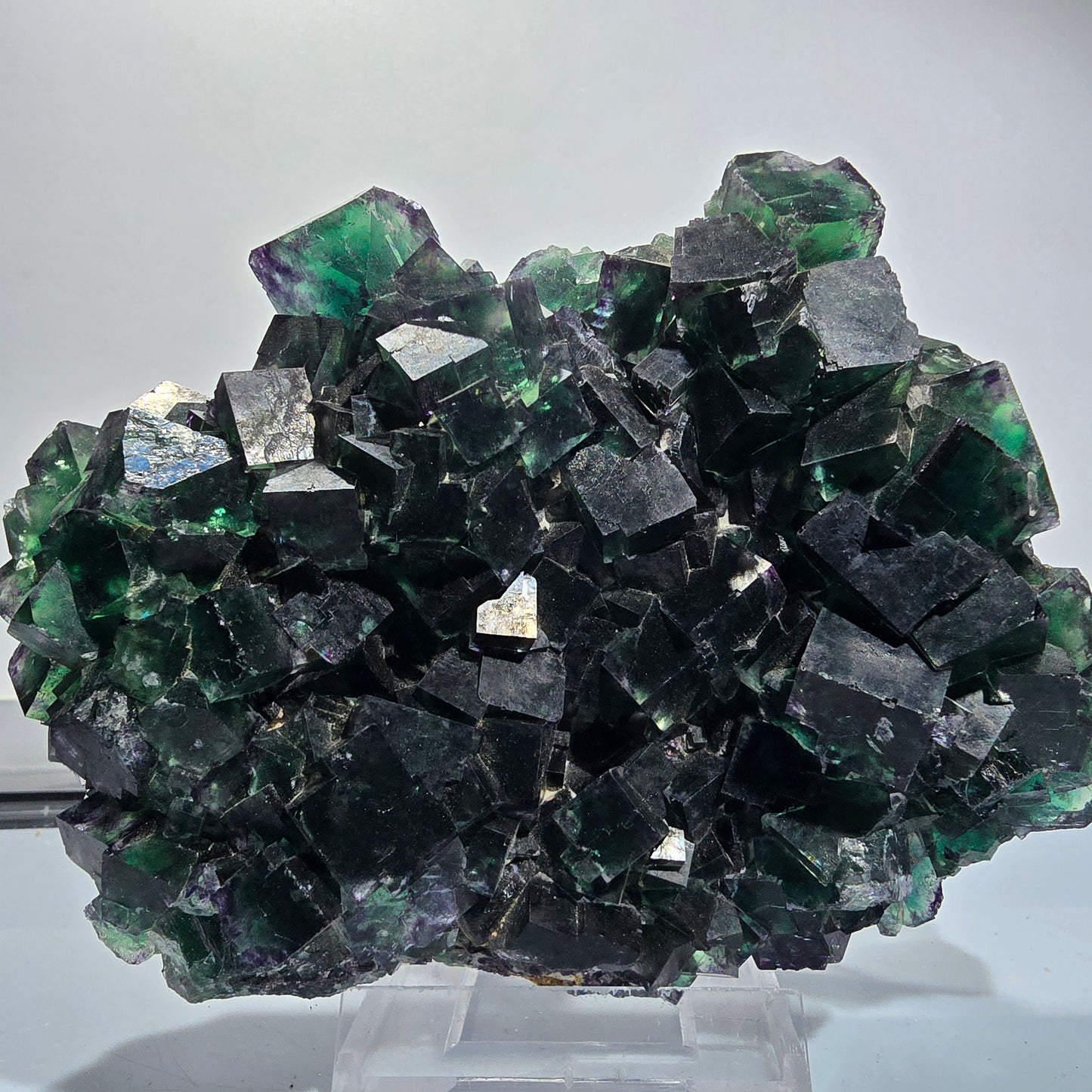 XXL Cube de fluorine fantôme, vert violet Okorusu, Namibie 139*114*46mm #12694