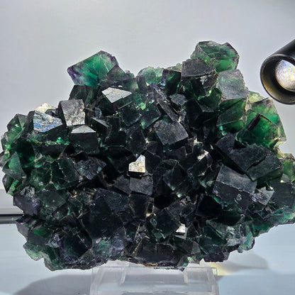 XXL Cube de fluorine fantôme, vert violet Okorusu, Namibie 139*114*46mm #12694