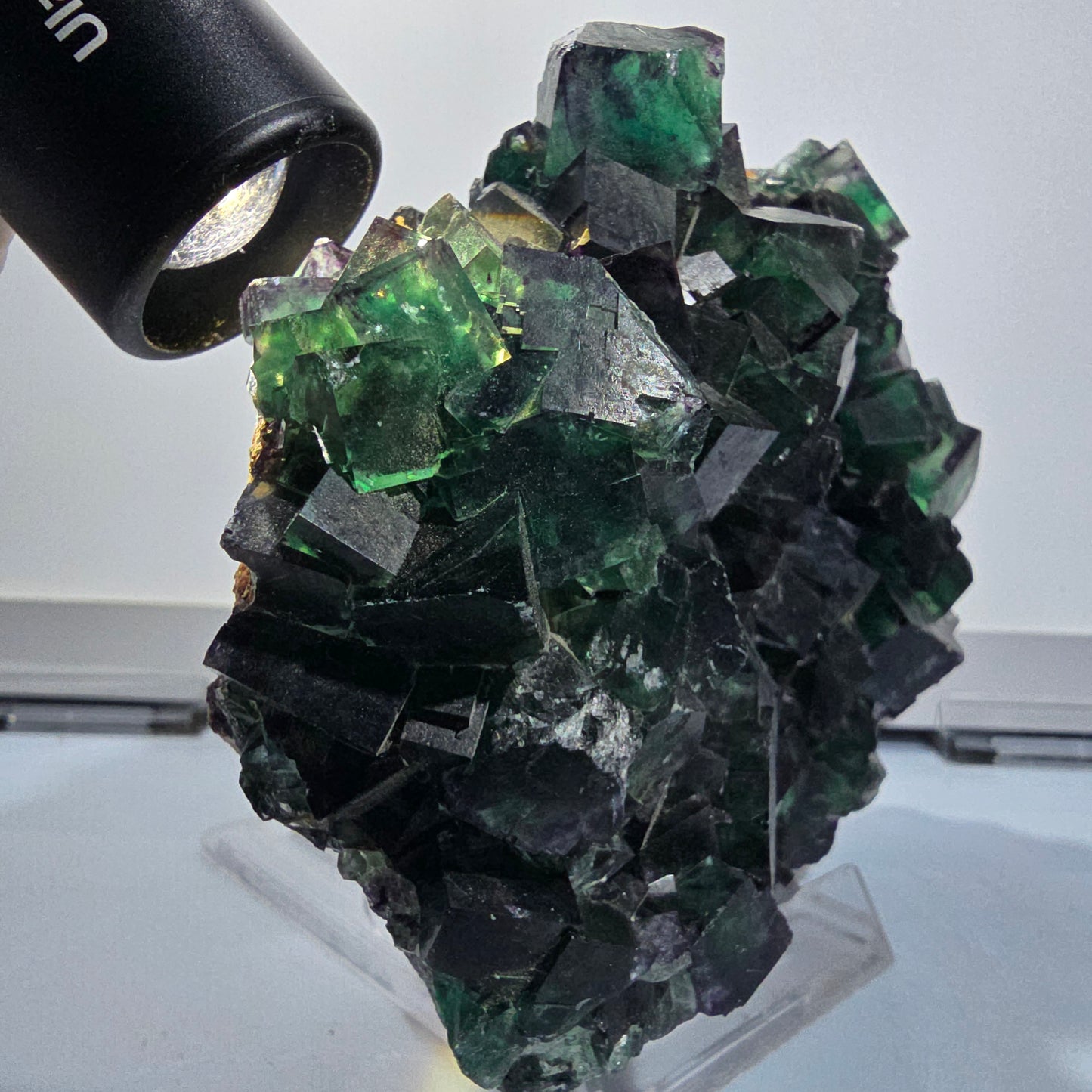 XXL Cube de fluorine fantôme, vert violet Okorusu, Namibie 139*114*46mm #12694