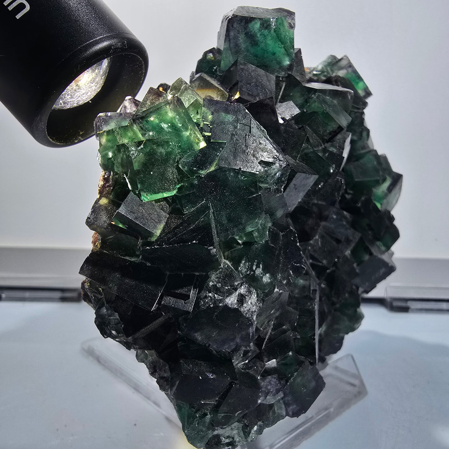 XXL Cube de fluorine fantôme, vert violet Okorusu, Namibie 139*114*46mm #12694