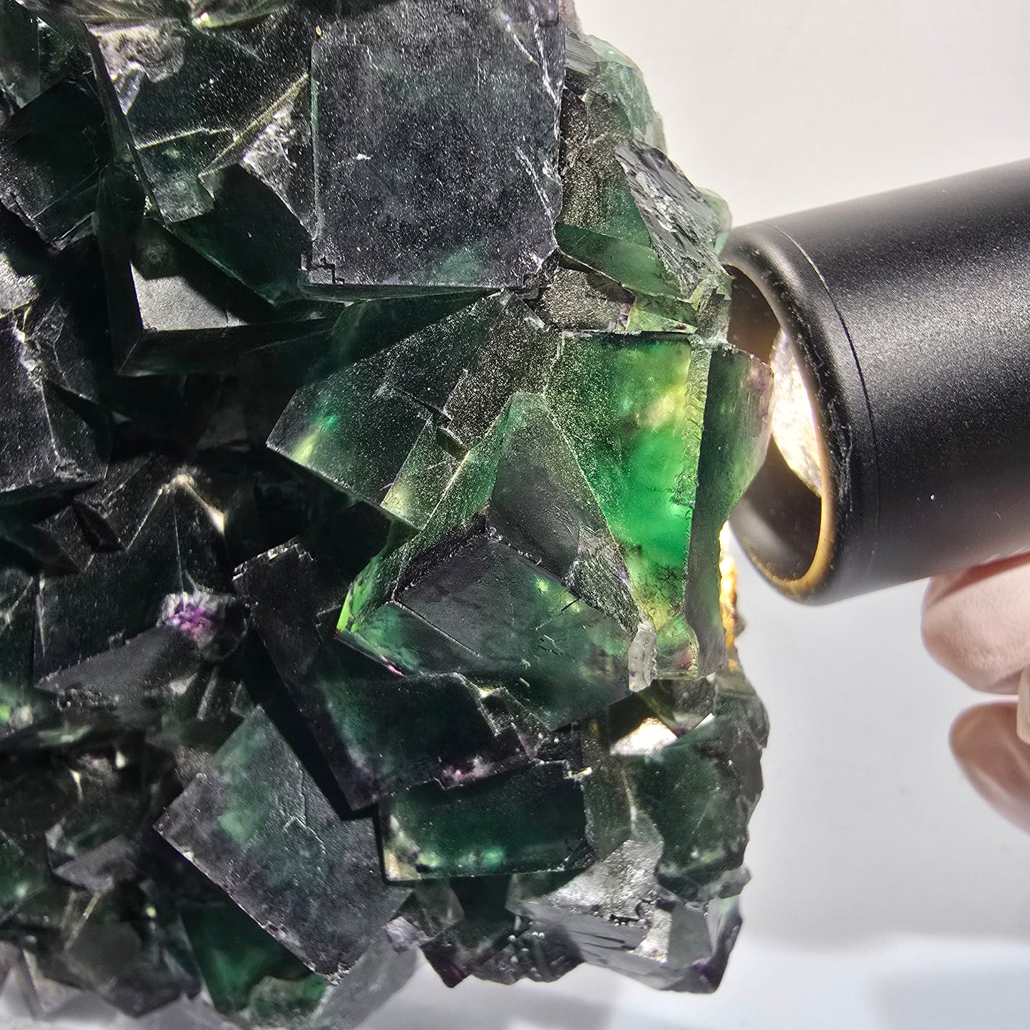 XXL Cube de fluorine fantôme, vert violet Okorusu, Namibie 139*114*46mm #12694