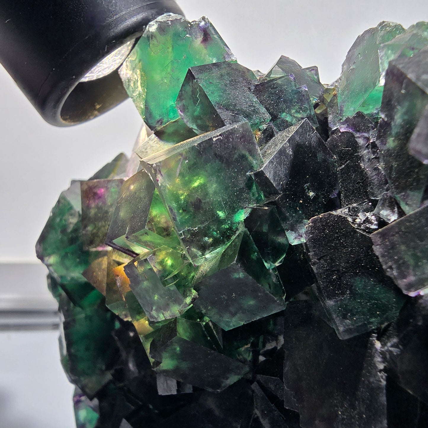 XXL Cube de fluorine fantôme, vert violet Okorusu, Namibie 139*114*46mm #12694