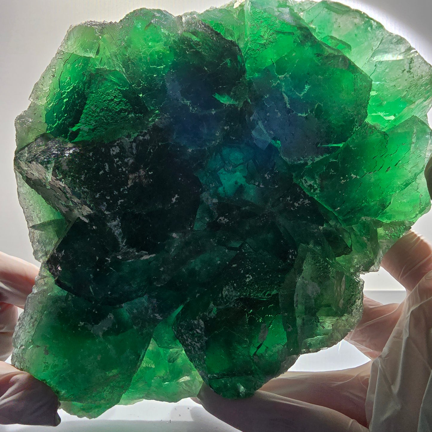 XXL Phantom Fluorite Cube Specimen, tessellated, green Okorusu Namibia 170*139*42mm #12696