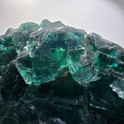 XXL Cube de Fluorine Phantom, parqueté, vert Okorusu Namibie 170*116*54mm #12697