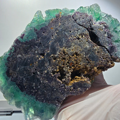 XXL Cube de Fluorine Phantom, parqueté, vert Okorusu Namibie 170*116*54mm #12697