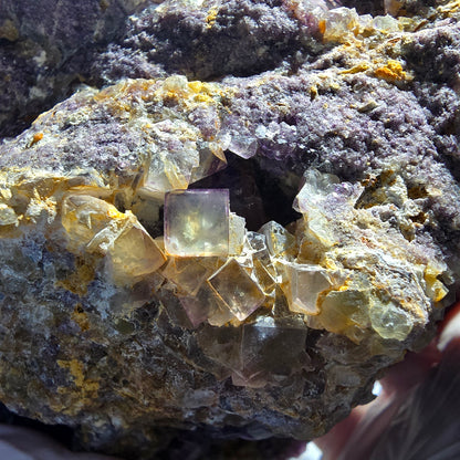 XXL Phantom Fluorite Cube Specimen Green Purple Okorusu, Namibia 173*132*98mm #12699