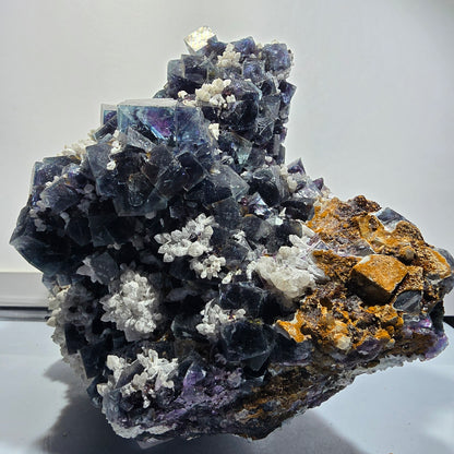 XXL Phantom Fluorite Cube, Quartz Stage, purple-green Okorusu, Namibia 192*160*107mm #12700