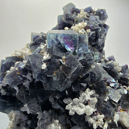 XXL Phantom Fluorite Cube, Quartz Stage, purple-green Okorusu, Namibia 192*160*107mm #12700