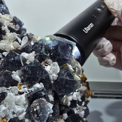 XXL Phantom Fluorite Cube, Quartz Stage, purple-green Okorusu, Namibia 192*160*107mm #12700