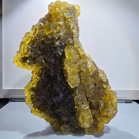 XXL Phantom Fluorit Würfel Stufe, gelb Honey Pocket Okorusu Namibia 185*22*97mm #12701