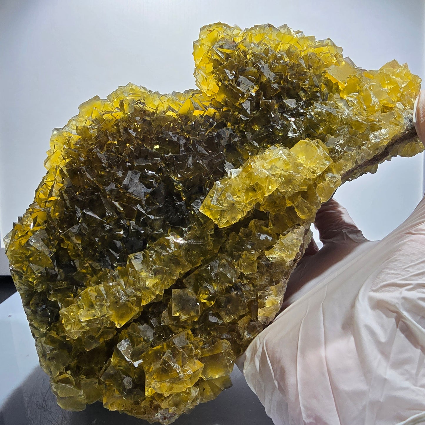 Stade de cube de fluorine fantôme XXL, poche à miel jaune Okorusu Namibie 185*22*97mm #12701